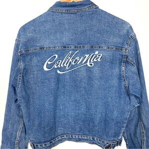 California Embroidered Denim Trucker Jean Jacket